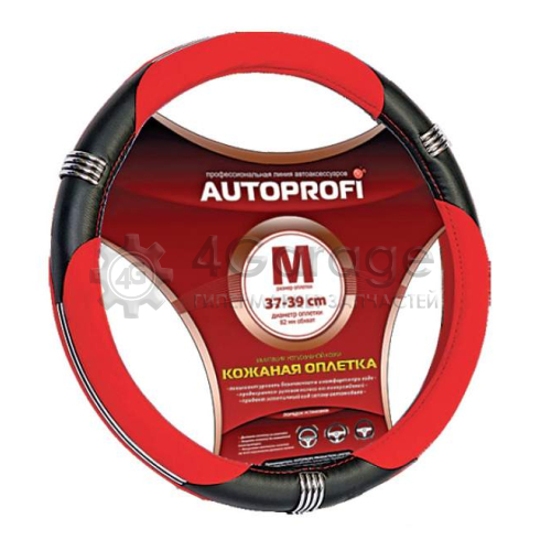 AUTOPROFI AP150BKRDM Оплетка на руль Autoprofi AP-150 BK/RD (M)