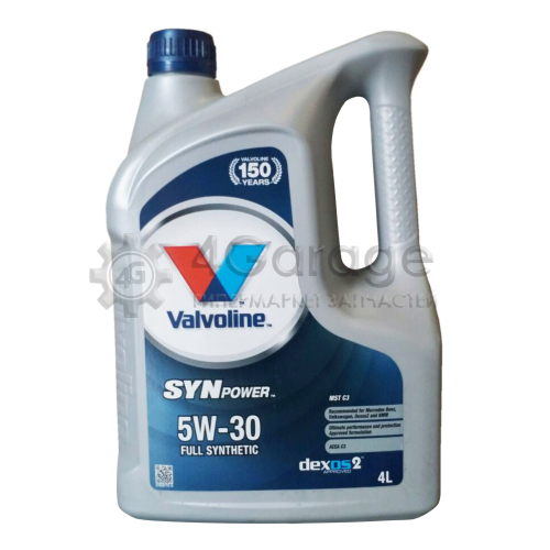 Моторное масло Valvoline Synpower MST C3 SAE 5W 30 4л VALVOLINE 872597 в Москве