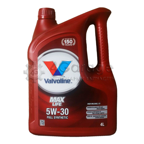 Моторное масло Valvoline Maxlife C3 5W 30 4л VALVOLINE 872368 в Москве