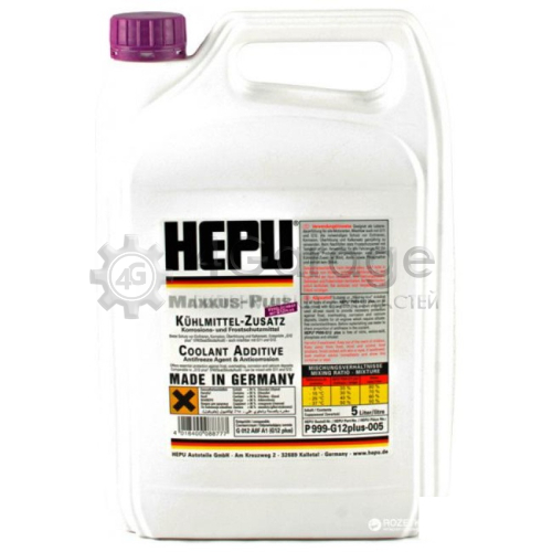 HEPU P999G12PLUS005 Антифриз HEPU Coolant концентрат фиолетовый 5 л P999-G12PLUS-005