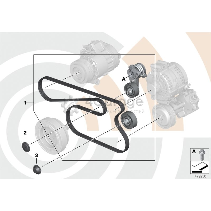 Схема ремня генератора бмв е60 n52