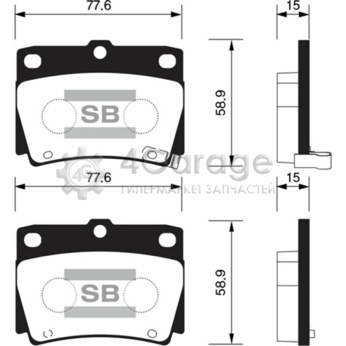 Hi-Q (SANGSIN) GP1522 Колодки тормозные задние