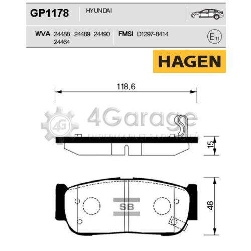 Hi-Q (SANGSIN) GP1178 Колодки тормозные задние