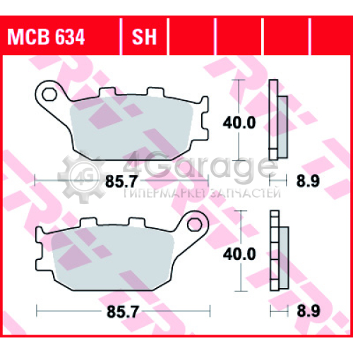 TRW MCB634 Колодки торм.зад. MOTO