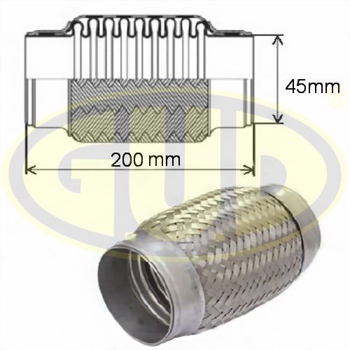 Гофра глушителя усиленная (interloc) 45x200 G.U.D. GFP345200IL в Москве
