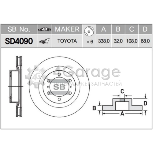 Hi-Q (SANGSIN) SD4090 Тормозной диск