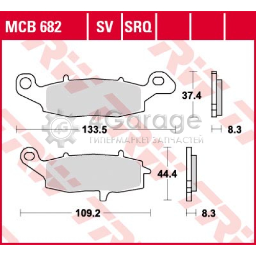 TRW MCB682SV Колодки дисковые MCB682SV