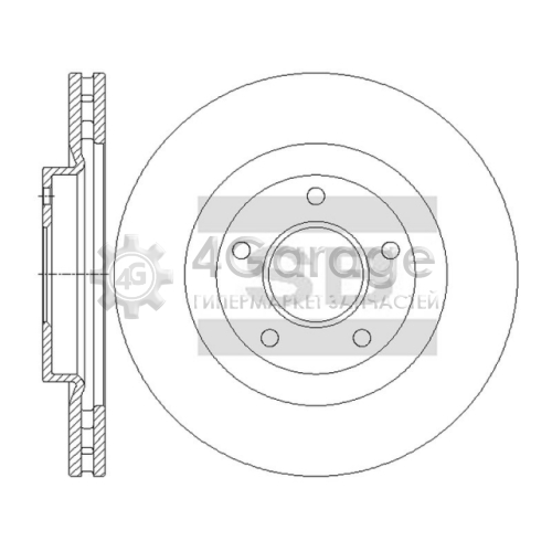 Hi-Q (SANGSIN) SD4361 Диск тормозной передний вентилируемый