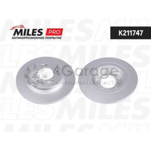 MILES K211747 Диск тормозной задний HYUNDAI GRANDEUR 11-/KIA OPTIMA 12- (серия PRO с защитным покрытием) (TRW DF7953) K211747