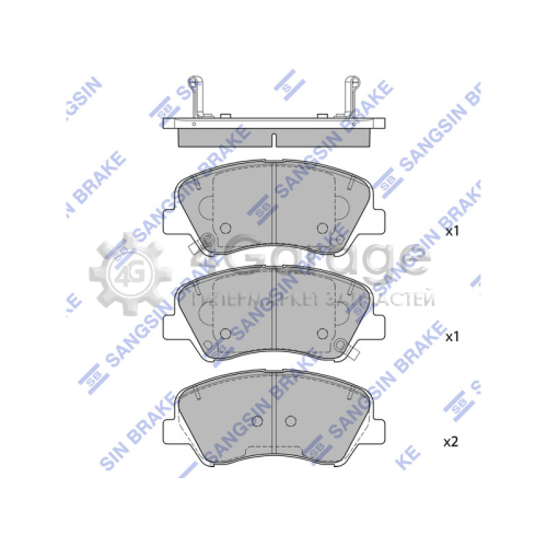 Hi-Q (SANGSIN) SP4477 Комплект тормозных колодок передние в Красноярске