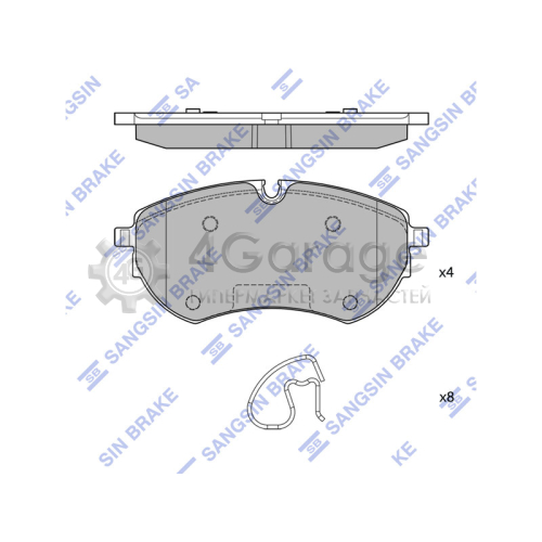 Hi-Q (SANGSIN) SP4401 Комплект тормозных колодок передних