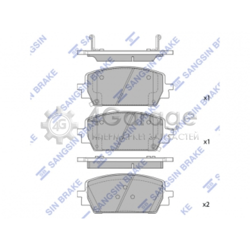 Hi-Q (SANGSIN) SP4464 Колодки тормозные передние