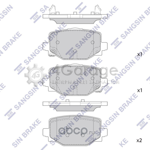 Hi-Q (SANGSIN) SP4367 Комплект задних тормозных колодок