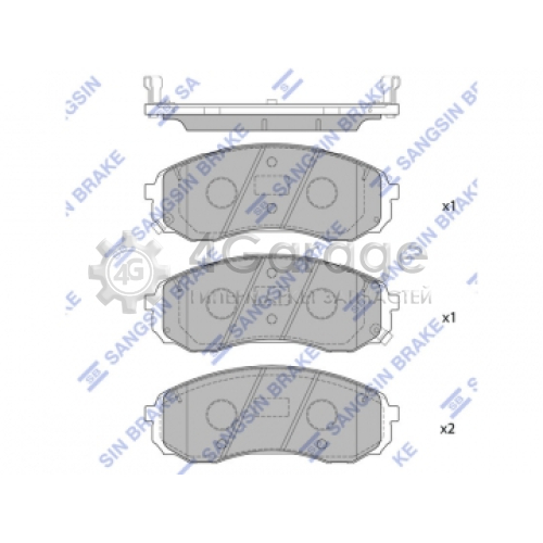 Hi-Q (SANGSIN) SP1890 Комплект тормозных колодок передние