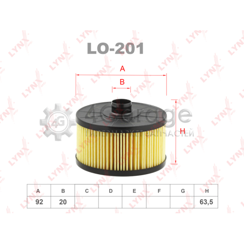 LYNXauto LO201 Масляный фильтр