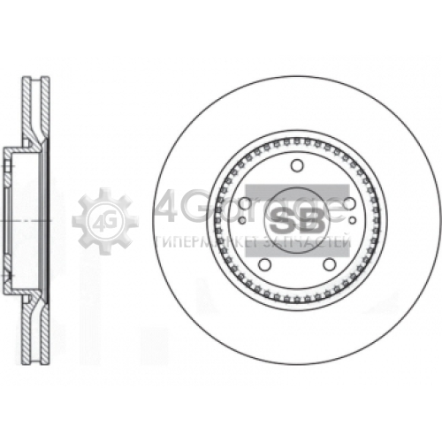 Диск тормозной Black Edition Hi-Q (SANGSIN) SD1005B в Ростове-на-Дону