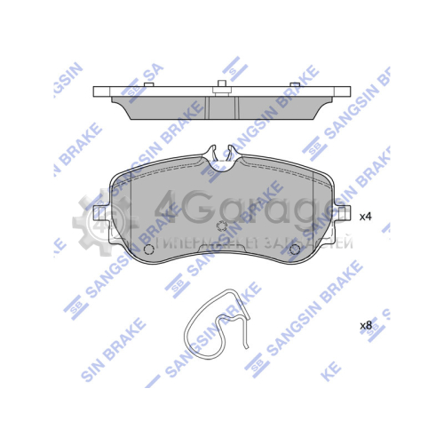 Hi-Q (SANGSIN) SP4402 Комплект тормозных колодок задних