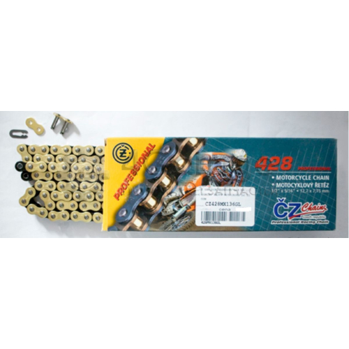 Цепь для мотоцикла 428 MX Gold - 108 CZ CHAINS 428MX108 в Москве