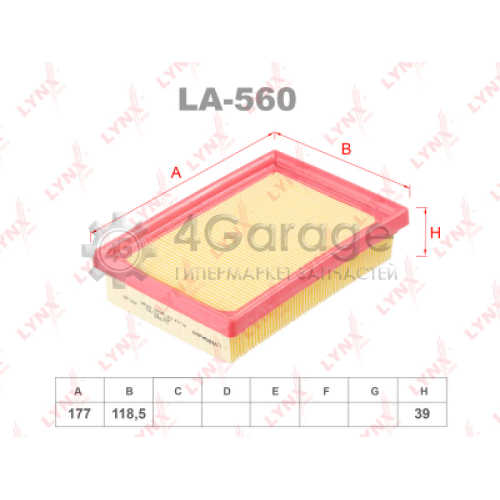LYNXauto LA560 Воздушный фильтр