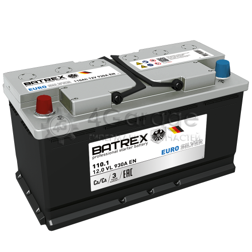 Batrex Аккумулятор Eurosilver 110 Ah, 930 A, 352 Х 175 Х 190 Прям. BATREX 4610082700505 в Нижнем Новгороде