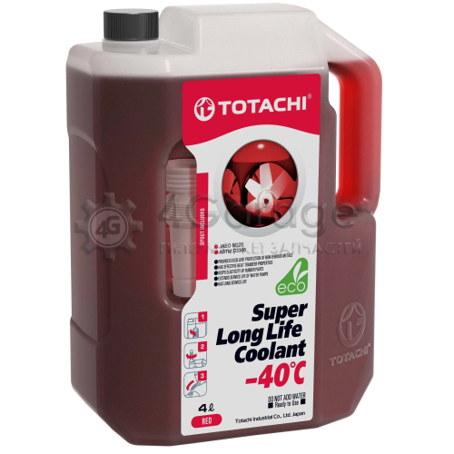 TOTACHI 41804 Антифриз Totachi Super Llc Red -40c 4л 4589904520716 41804 TOTACHI арт. 41804