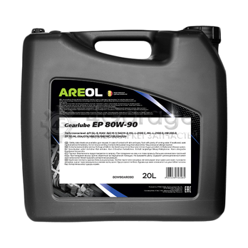 AREOL 80W90AR093 Gearlube EP 80W90 (20л) трансм. минерал. масло API GL-5, MIL-L-2105 D AREOL 80W90AR093