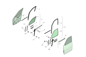 Стеклоподъемники и уплотнители дверей передних