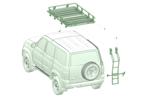 Багажник экспедиционный и лестница задней двери