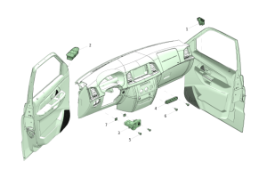 МУС, блок управления стеклоподъемниками, блок переключателей на панели приборов