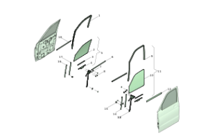 Стеклоподъемники и уплотнители дверей передних