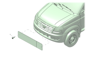 Крепеж номерного знака переднего